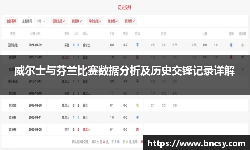 威尔士与芬兰比赛数据分析及历史交锋记录详解
