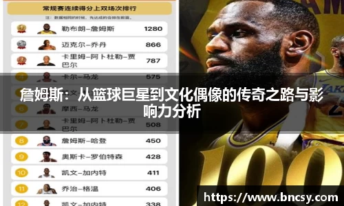 詹姆斯：从篮球巨星到文化偶像的传奇之路与影响力分析